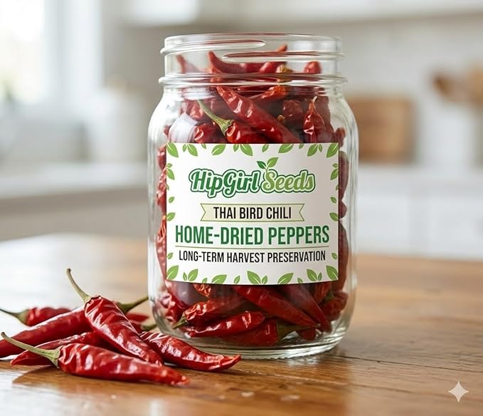 Hot Pepper Seeds for Planting,Non-GMO Heirloom Seed Vegetable Seeds,Asian Chile Pepper Seed for Home Vegetable Garden & Hydronic Pods,泰国小米椒(50ct+ Thai Bird)