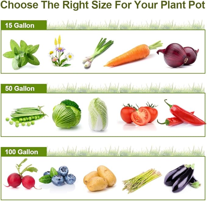 2-Pack 50 Gallon Grow Bag, Heavy Duty Thickened Fabric Pots Round Raised Garden Bed Planter for Planting Herb Flower Vegetable Potato Plants (36" D x 12" H)