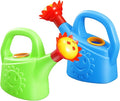 2pcs Watering Sun Flower Cartoon Watering Kettles Toy Garden Can Plastic Bucket Plant Sprinkling for (Random Color)
