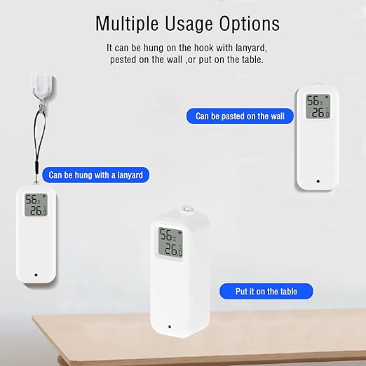 PHOVOLT WLAN Thermometer Hygrometer Sensor, Wireless Smart Temperature and Humidity Digital Display Monitor, with Remote App Notification Alert for Home, Greenhouse(4 Pack)