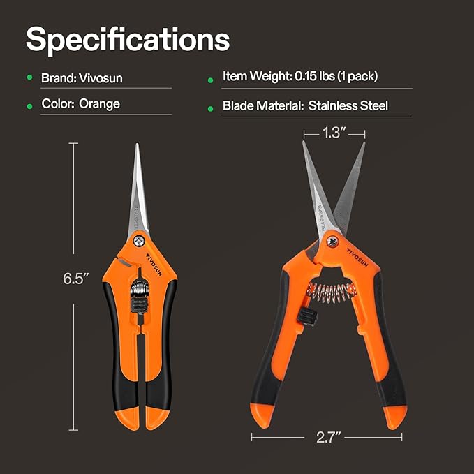 VIVOSUN 3-in-1 Soil Tester and 6.5 Inch Gardening Scissors Hand Pruner Pruning Shear with Straight Stainless Steel for Home, Garden, Lawn, Farm, Indoor and Outdoor Use