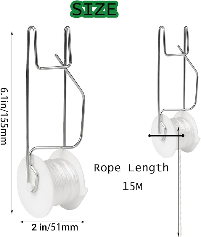 Tomato Support Hooks with String,20 Pack Tomato Trellis Roller Hooks with 49.2FT String for Plant,Greenhouse Tomato Flower Vine Twine Crop Trellis Kit Plant Roller Hook
