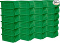 Akro-Mils 30220 AkroBins Plastic Storage Bins, Space-Saving Stackable Bins for Garage, Pantry, Craft Organization, 7" x 4" x 3", Green, 24-Pack