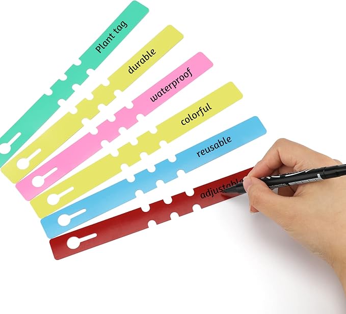 1000 Pcs 5 Colors Plastic Plant Hanging Tree Tags Nursery Garden Lables Tags Large Writing Surface,2x20cm(Box of 1000)