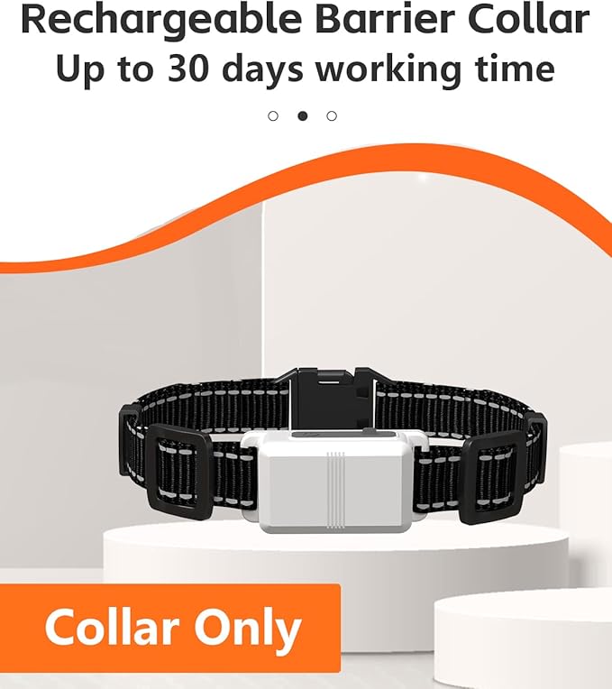 FLYSPEAR Extra Receiver Collar for Indoor Wireless Pet Barrier, Receiver Collar Only,White