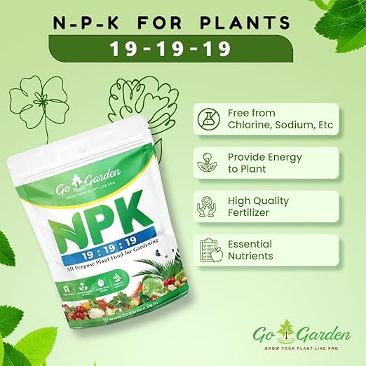 Go Garden NPK 19-19-19 Fertilizer – 400g Water-Soluble All-Purpose Plant Food | Balanced Nitrogen Phosphorus Potassium for Flowers, Fruits, Vegetables & Indoor Plants | Fast Growth & Bloom Booster
