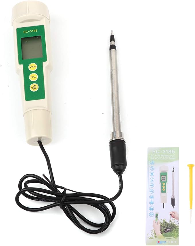 Fydun EC‑3185 Portable Soil ECTDSCF Tester Salinity Meter for Agricultural Horticultural Planting EC‑3185 Portable Soil ECTDSCF for Family