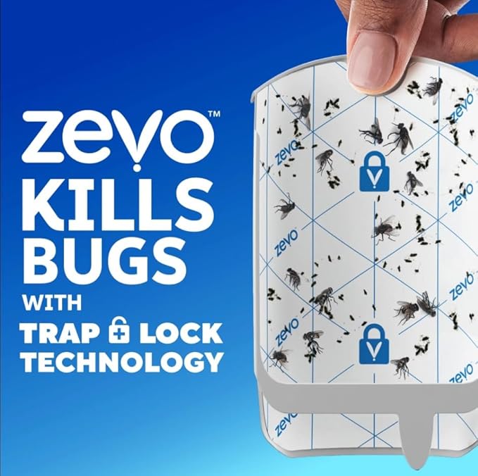 Zevo Bug Trap Refill Cartridges – 8 Pack for Indoor Flying Insects