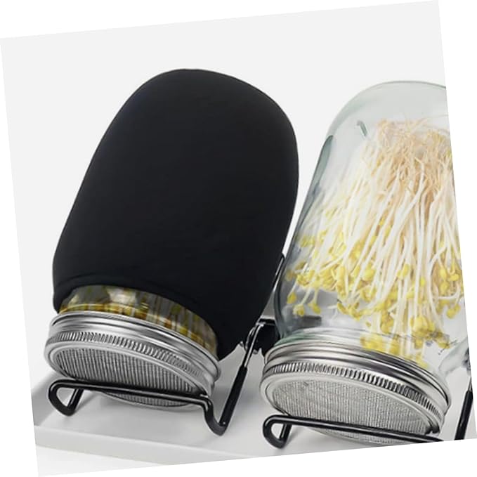 Alipis Sprouting Jar Sleeves for Wide Mouth Mason Jars 2-Pack Blackout Covers Protective Shade for Indoor Seed Sprouting Light-Blocking Fabric for Home Gardening
