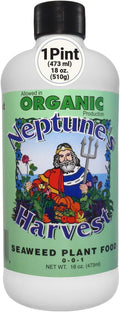 Neptune’s Harvest Seaweed Plant Food (0-0-1) - 16oz Pint - Multi-Purpose Seaweed Organic Liquid Fertilizer - Indoor & Outdoor Plant Fertilizer for Lawns, Gardens, Vegetables, & Flowers