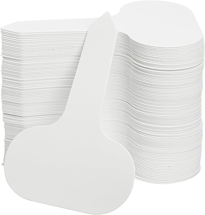 Foraineam 1000 Pack White Plastic Plant Labels, Waterproof T-Type Plant Tag Seedling Signs, Reusable Indoor Outdoor Nursery Garden Label Seed Stake Tags for Vegetables Herbs Flowers Potted Plants