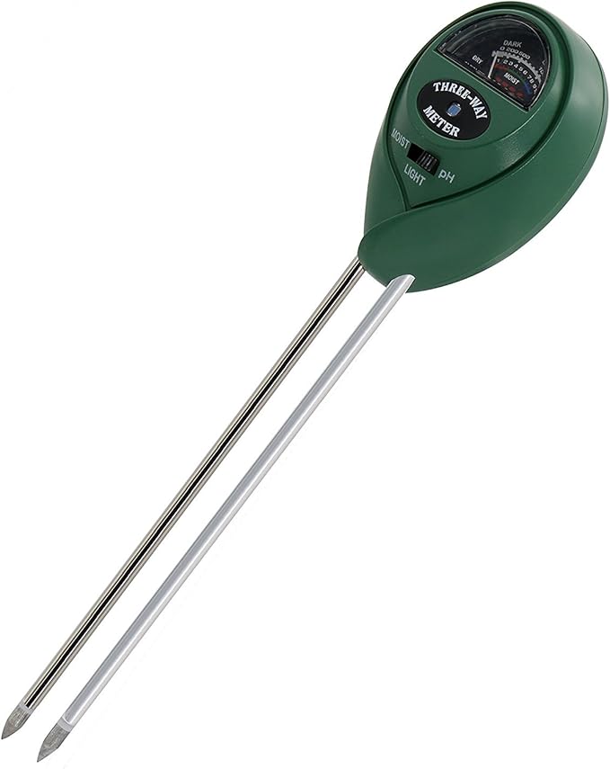 Hydro Crunch 3-in-1 Soil pH Light Moisture Meter Plant Soil Acidity Tester for Gardening Farm Lawn Indoor Outdoor Planting with Easy Reading