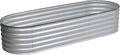 Aoodor 17" Tall Oval Galvanized Raised Garden Bed Kit, 6-in-1 Large Metal Outdoor Planter Box for Vegetables, Flowers, and Herbs, 7.5 x 2.3 x 1.5 Ft, Silver