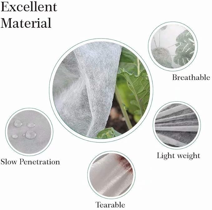 Agfabric Plant Cover for Frost Protection 1.5oz 120"x108" Garden Cover for Plants,Shrub/Bush/Tree Jacket Cover for Freeze Protection,White