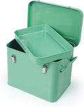 Luwint Seed Storage Organizer, Metal Saving Box Container with Removable Tray, Small Storage Box with Lid for Seeds, Keepsakes, Mini Tools
