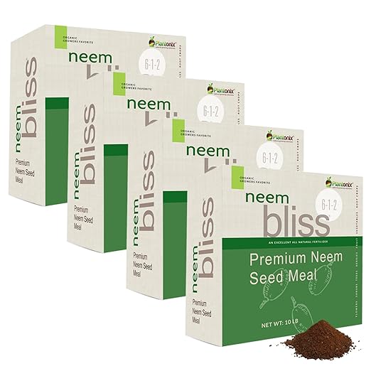 Neem Bliss (40lbs) - Organic Neem Cake for Plants - OMRI-Listed Fertilizer for Plants, Vegetables, Lawns, & Gardening - 100% Natural & Renewable Garden Fertilizer Rich in Vitamins and Nutrients