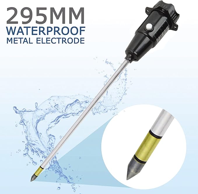 Long Probe Deep Soil Moisture Meter 2 In-1 Tester-Professional Test Hygrometer For Large Gardening Farming Soil Meter Digital For Indoor Gardening Outdoor Long Probe Tester