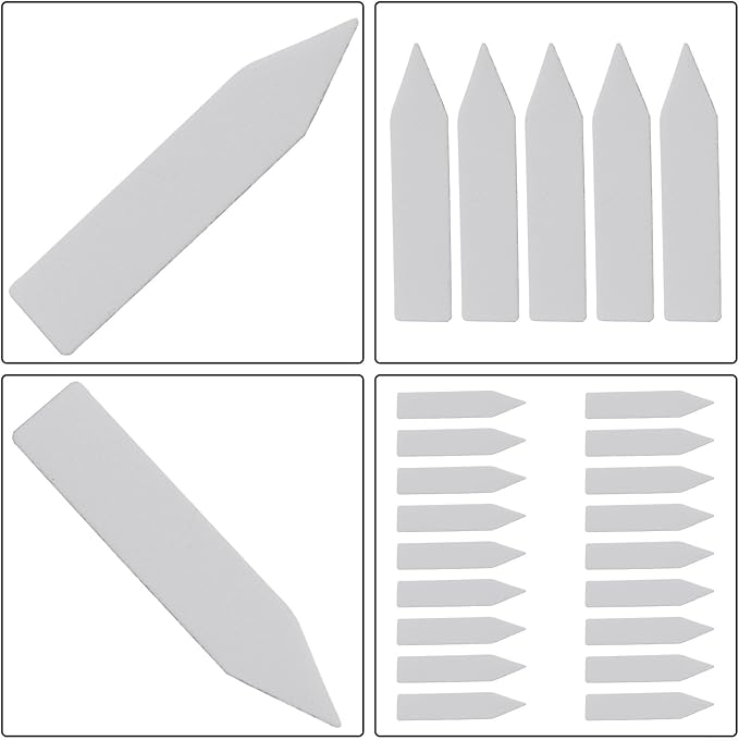 Plastic Plant Labels for Gardening, 100-Pack White Garden Plant Tags with Matte Finish, 5 cm x 1 cm, Reusable & Rust-Resistant
