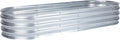 Aoodor Galvanized Raised Garden Bed Kit, 6 x 2 x 1 Ft, Oval Planter Boxes for Vegetables, Flowers, and Herbs, Outdoor Use, Silver