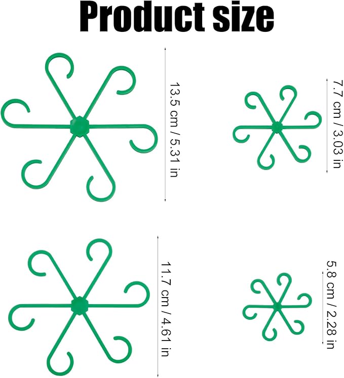 4pcs Plant Stem Support, Climbing Houseplant Leaf Support Ring Plant Climbers Stem Holders Plants Climbing Rack Plant Flower Gardening Growth Cultivation Accessories Tools(Green)