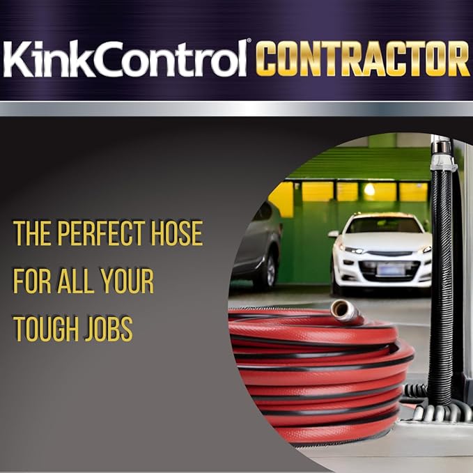 Kink Control Contractor Grade Hose with High Burst Strength, Spring Coil and Crush Resistant Couplings, Made in the USA 3/4 x 100 ft