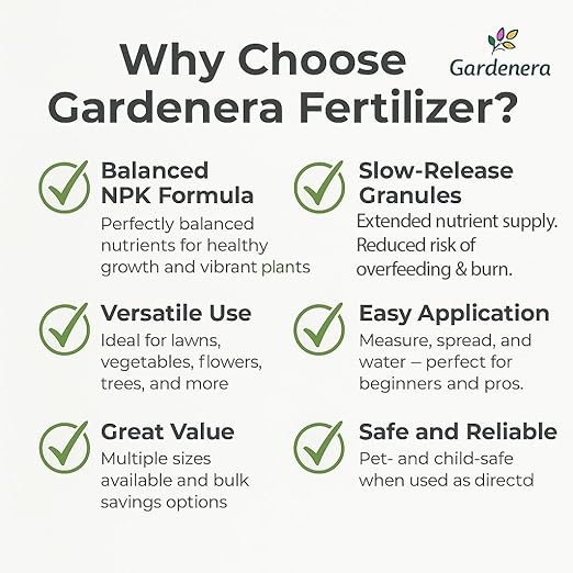 Professional 10-10-10 All-Purpose Soil Fertilizer by Gardenera - Ideal for Flowers, Plants, Vegetables, Fruit Trees and Lawns - 3 Quarts