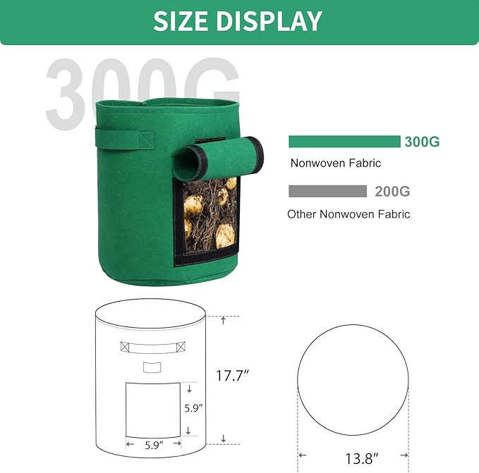SILKIR W Grow Bags, 10 Gallon, Colorful