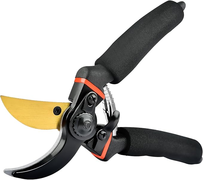 Pruning Shears for Gardening, Ergonomic Handle, Sharp Blades (Black, 3.54''(Blade length))