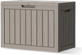 Outdoor Storage Box, 50 Gallon Deck Box Waterproof, Resin Patio Storage Bin for Package Delivery, Patio Furniture Cushion, Garden Tools, Pool Accessories, Weatherproof, Grey