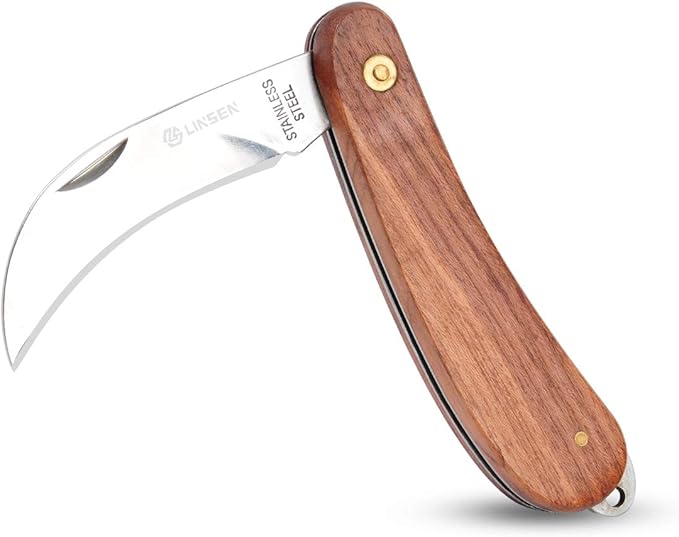 Pruning Knife,Grafting knife, Stainless Steel Garden Budding Knife, Folding Pocket Knife For Grafting Multi Cutting Tool, Weed Bushes Branches Mushroom Diggig Knife