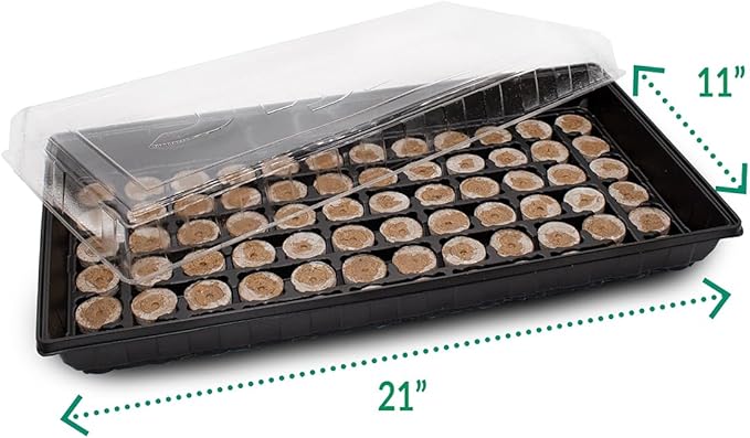 Jiffy Plant Germination Kit - Greenhouse Starter Kit, Lightweight, GMO Free - 72 Cell, 2 Pack - Peat/Plastic