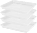 VUWEZ 4 Pack Plant Growing Nursery 1020 Trays, Plant Saucer Tray, Heavy Sturdy Seed Starting Trays, Plant Starter Trays for Indoors No Holes, Seed Starter Growing Tray (22"x11.2", Creamy White)