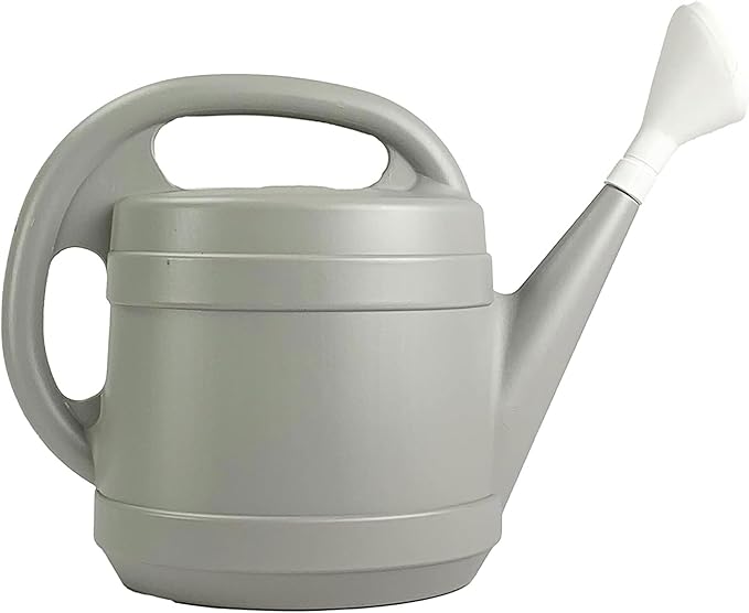 Standard Watering Can - Plant Watering Can - Small Plastic Garden Water Pot for Indoor Outdoor Plants Flowers by The HC Companies, 2 Gallon, Cool Gray