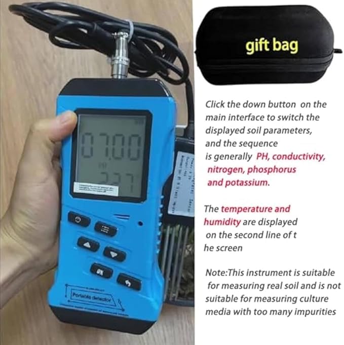 7 in 1 Soil Tester, NPK PH Moisture Nutrient Conductivity EC Meter, High Accuracy Digital Sensitive Fertility Test