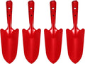 HARFINGTON 4pcs Mini Colorful Metal Hand Shovel 11" x 3" Digging Trowel Set Transplanting Garden Tools for Flower Soil Digging Planting Weeding Transplanting Garden, Red