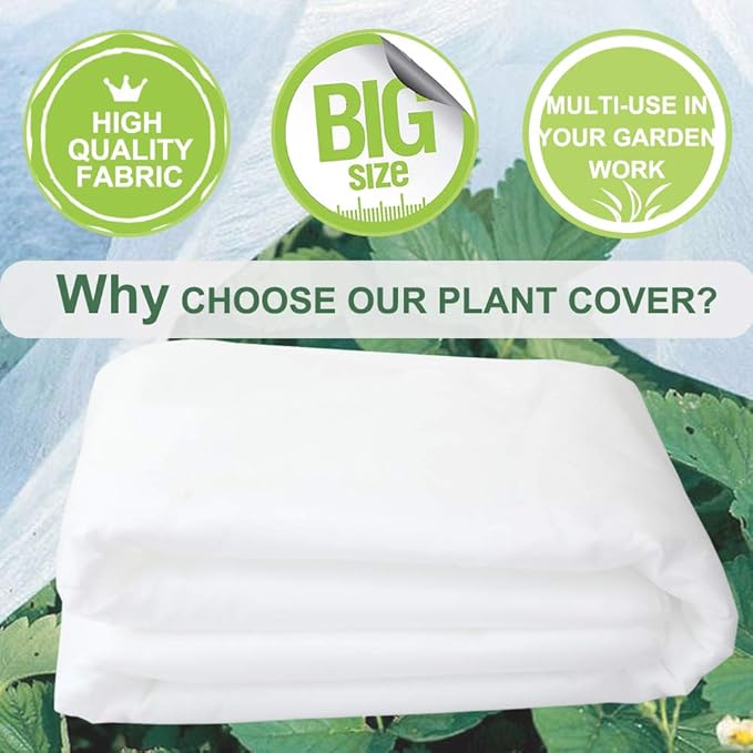 Plant Covers Freeze Protection 10 ft x 30 ft Floating Row Cover 0.9oz/yd² Garden Fabric Plant Cover for Winter Frost/Sun Pest Protection (10FT X 30FT)