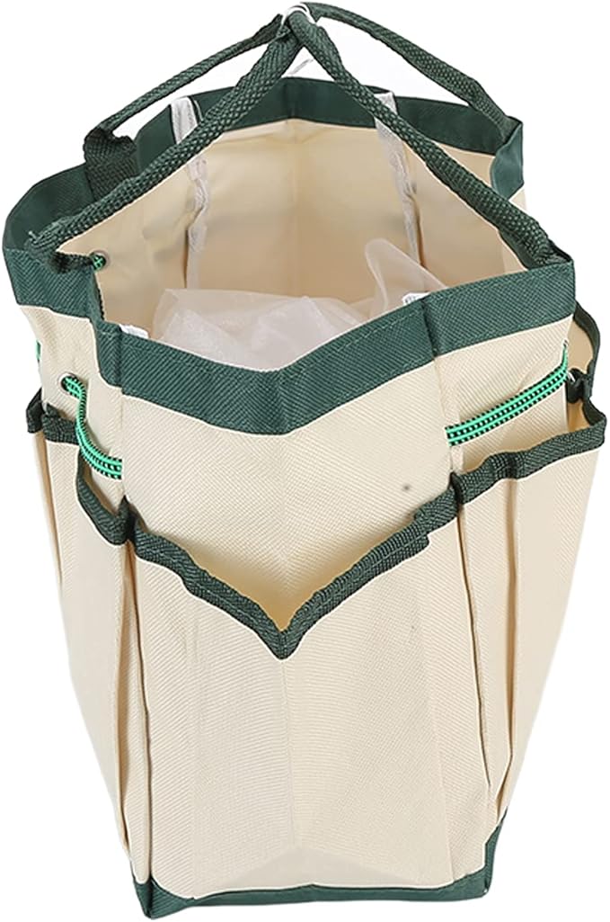 Generic Large Capacity Garden Tote Bag, Portable Tool Storage with 9 Pockets for Gardening, Wear Oxford Cloth with Elastic Fixing Band, for Multiple Tools