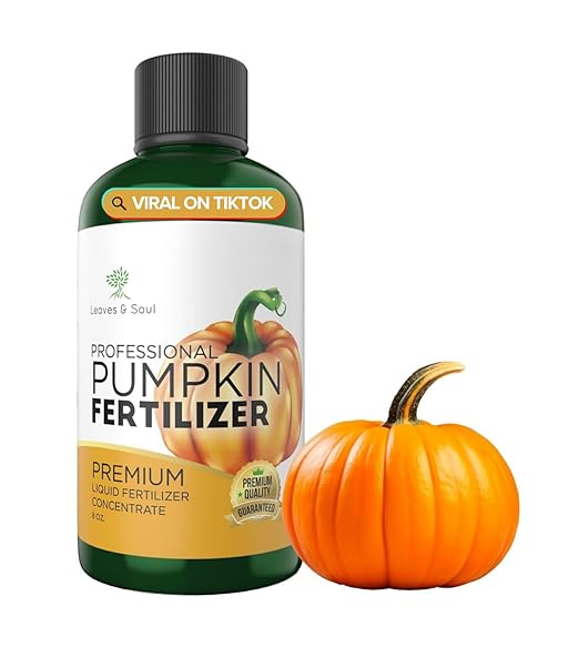 Professional Pumpkin Liquid Fertilizer 5-1-5 Concentrate 8 oz, Premium Organic Pumpkin Fertilizer, Plant Food for Pumpkin Plants, Liquid Fertilizer for Garden Vegetables Made in USA