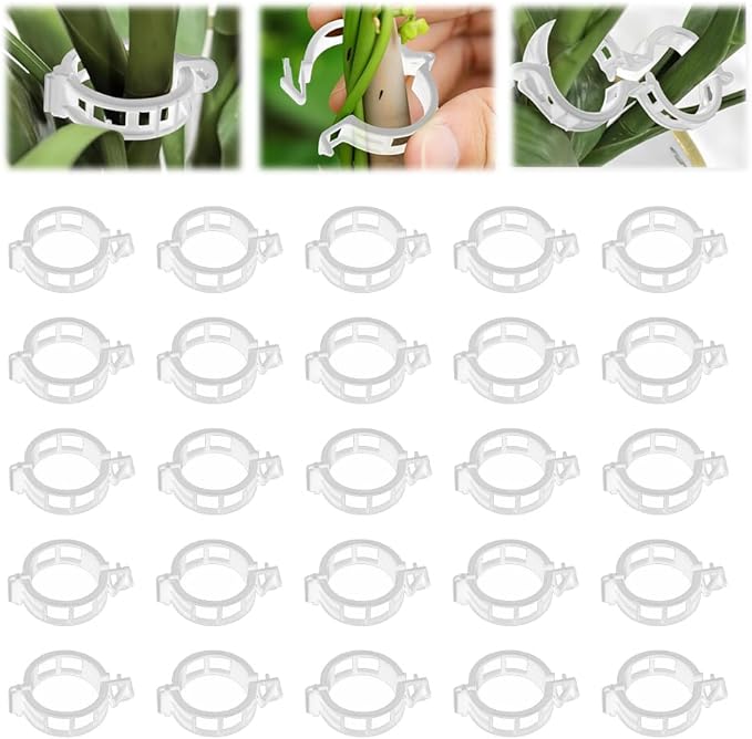 Plant Support Clips, Reusable Plastic Plant Clips for Securing Plants, Garden Clips for Climbing Plants, Plant Fixing Clips for Tomato, Grape and Vine Vegetables (300, White)