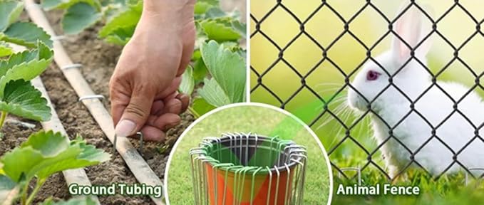 Galvanized Landscape Stakes Heavy Duty - Ground Staples for Weed Barrier, Irrigation, Fencing, Tarp | Anti-Rust Steel Garden Staples U-Shaped (8in-100pcs)