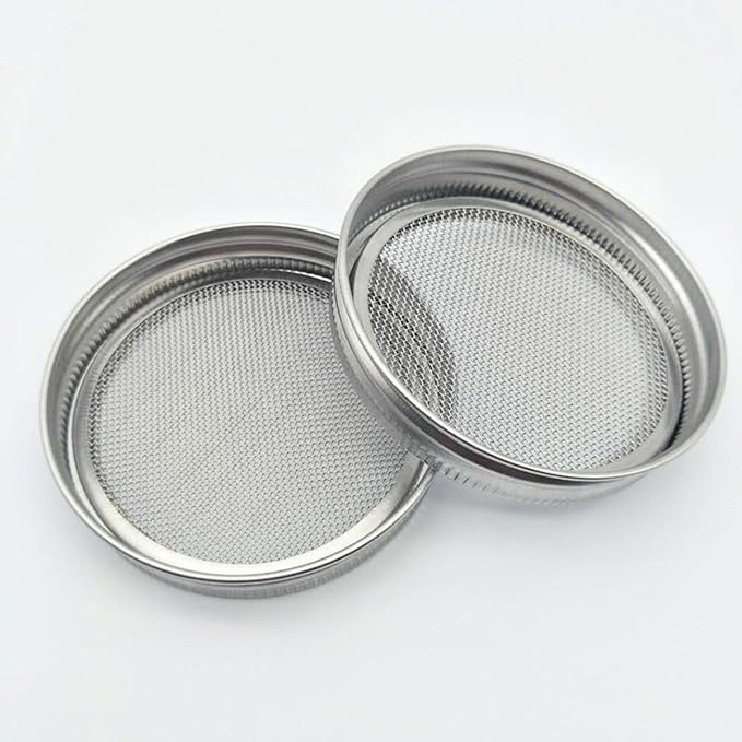 TOYANDONA 3pcs Stainless Steel Sprouting Jar Lids Mesh Seed Germination Covers for 70mm Wide Mouth Mason Jars Household Sprouting and Straining Kitchen Accessories