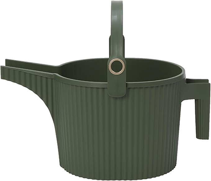 Hachiman Large Watering Can - 5 L Plant Watering Can with Widened Spout for Indoor and Outdoor Plants - Hands-Free Filling - 15" × 7.2" - Garden Green