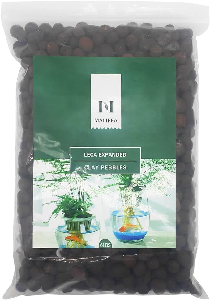 6LBS Leca Expanded Clay Pebbles Hydroponics Supplies for Indoor Garden Plants (6LBS)
