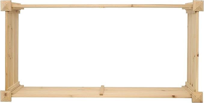 Sunnydaze Rectangular Wood Raised Garden Bed – Outdoor Elevated Planter Box for Flower, Vegetable, and Herb Gardening - 4’ x 2’