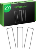 VIVOSUN 6-Inch 200-Pack Garden Stakes, 11-Gauge Galvanized Steel U-Shaped Staples for Landscape Fabric, Ground Cover, Soaker Hose, Irrigation Tubing, and Fence Securing