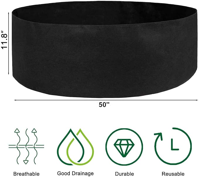Feitore 2 Pack 100 Gallon Fabric Raised Garden Planting Beds, Heavy Duty Round Plant Grow Bags Breathable Non-Woven Planting Container for Vegetables Flower Herbs and Plants, Gardening Outdoor
