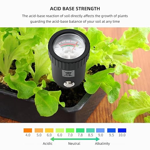 Soil PH Meter, Soil Moisture Meter Soil Ph Tester Plant Water Meter Vt-05 Hygrometer Moisture Sensor Tester PH Test Kit Tool Digital Plant Water Hydrometer for Indoor Outdoor Great Garden Farming