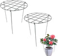 2 Pack Round Peony Cages and Supports Grow Through Grid Plant Brace,24 inch Heigh Plant Support Stake for Small Plant Flower Vegetable (2pcs 24“)