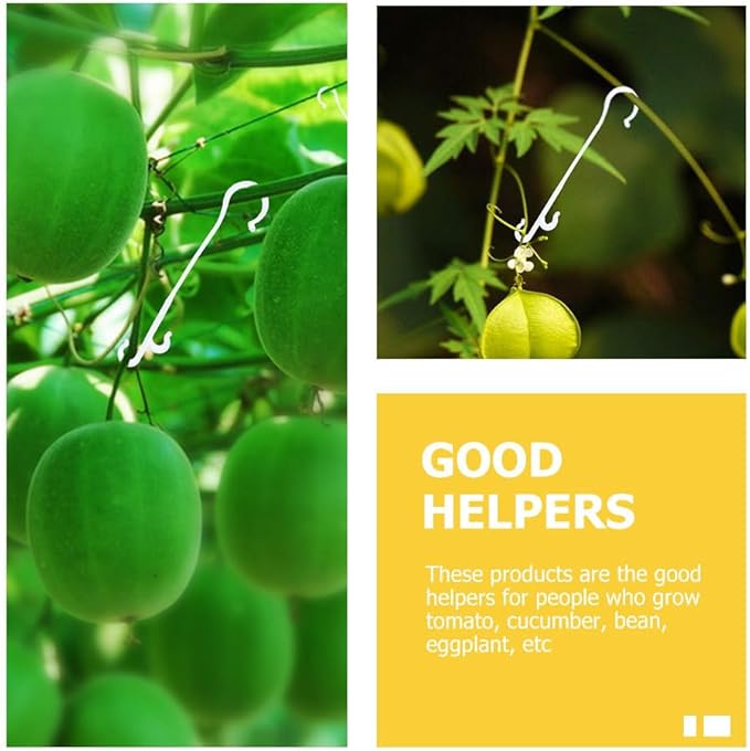 BESPORTBLE 850pcs Greenhouse Hook J Hooks for Plants Garden Plant Supports Cages Vine Tomatoes j Hook Plant Clip Climbing Gardening Plant Stake Poles Plant Support Stakes Liners White Plastic