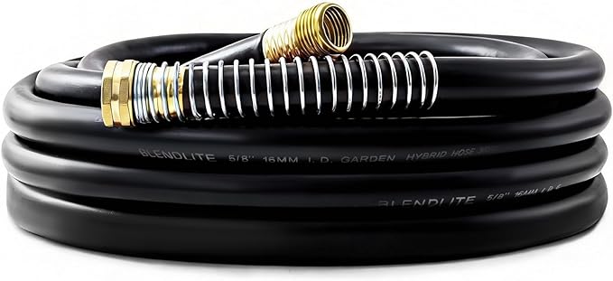 5/8" x 30ft Garden Hose, -40℉ To 190℉ Hot/Cold, Heavy Duty,Flexible, 300psi Working, 1000psi Burst, 3/4" Brass Fittings with Hose Protector Coil Spring for Outdoor,Yard, Farm